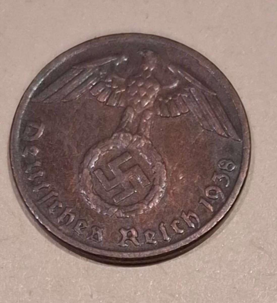 DEUTSCHES REICH 1 Reichspfennig 1938 G (Karlsruhe, Germany) - superb collectible condition!