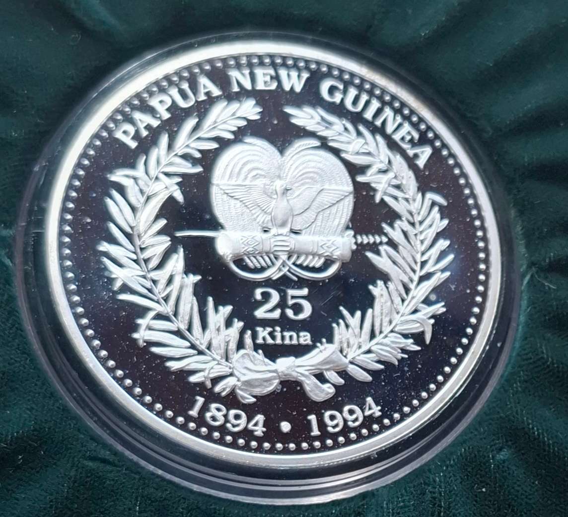 PAPUA NEW GUINEA 25 Kina 1994, 4.0444 oz silver, 900/1000 Ag, rare Proof coin