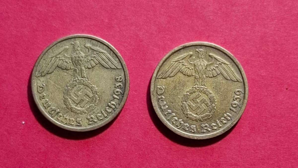 DEUTSCHES REICH 10 Reichspfennig 1938 D & 1939 D (Germany)