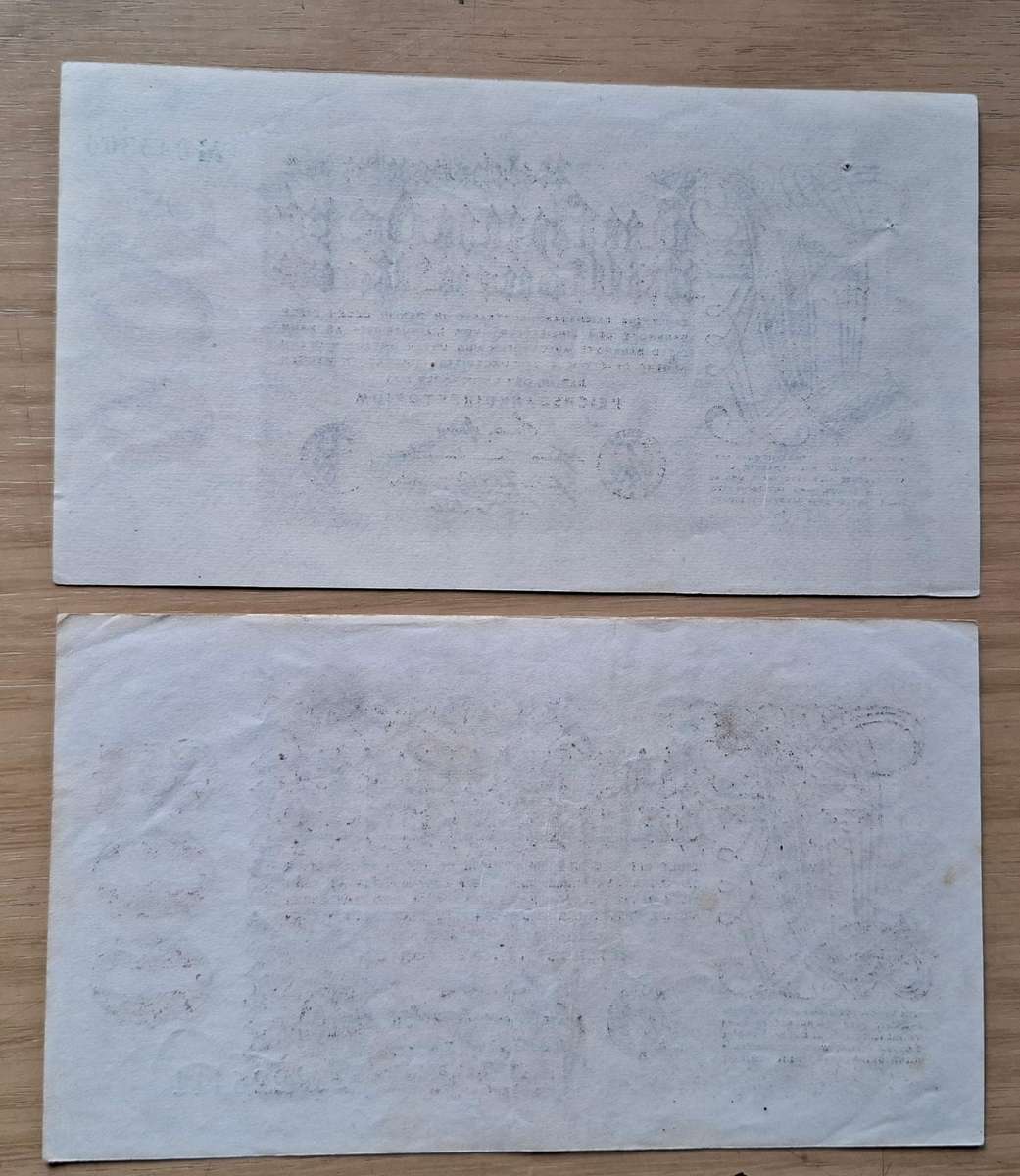 DEUTSCHES REICH Two 500 Millionen Mark 1923 banknotes - Germany - different watermarks