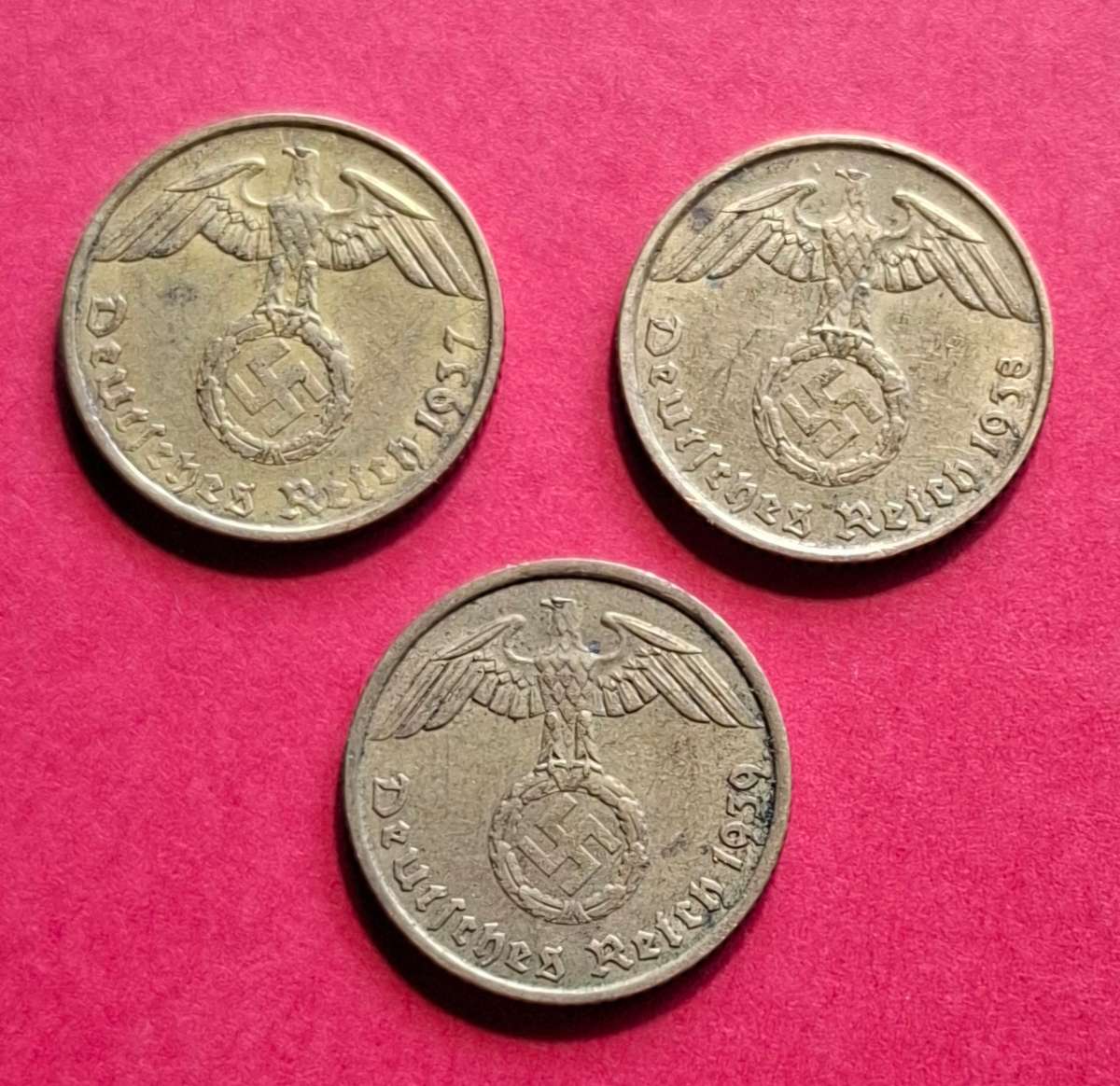 DEUTSCHES REICH 5 Reichspfennig 1937 A, 1938 A, 1939 A (Germany)