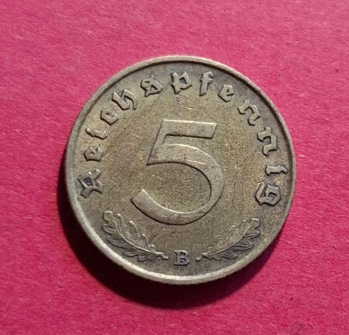 DEUTSCHES REICH 5 Reichspfennig 1939 B (Germany) - collectible condition!