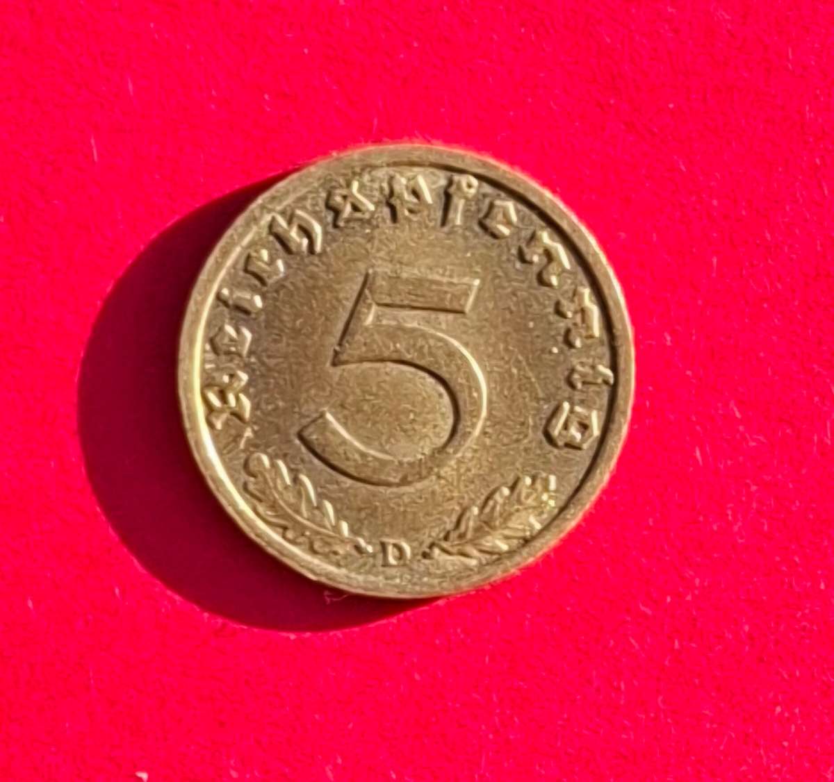 THIRD REICH 5 Reichspfennig 1939 D (München, Germany) - superb condition!!
