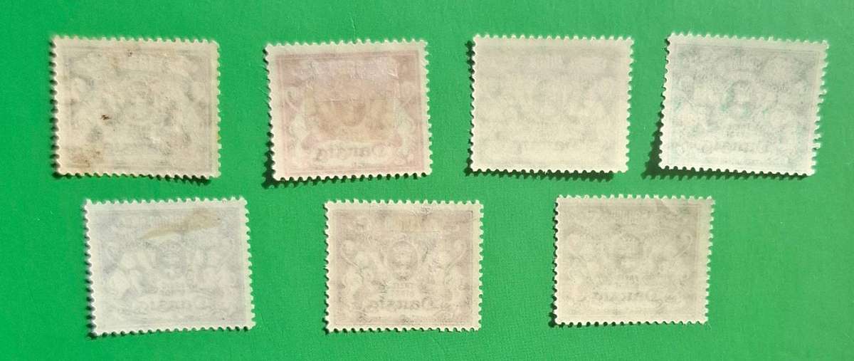 DEUTSCHES REICH, Danzig 1923, Staatswappen, Mi 151-157, complete set, (*) and (**)