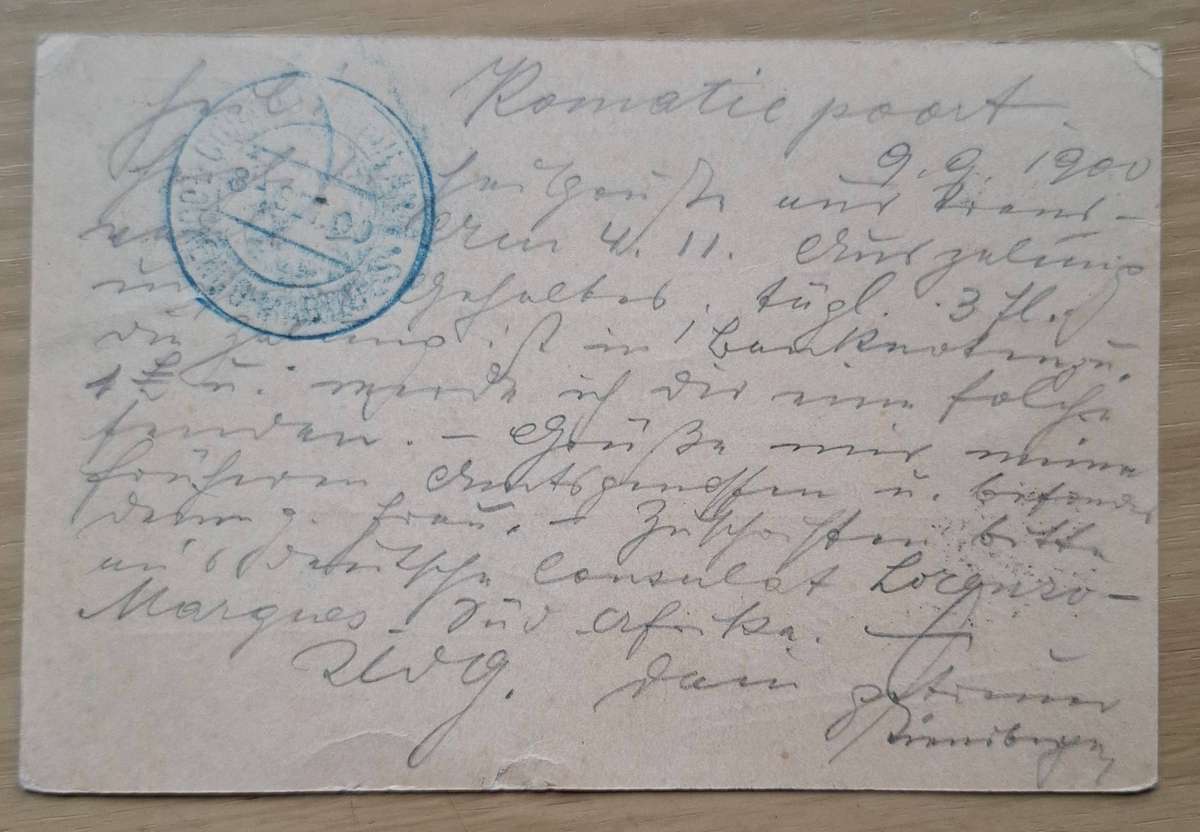 BRIEFKAART ZUID-AFRIKAANSCHE REPUBLIEK to Meran Tirol Austria, superb cancellation Comatiepoort