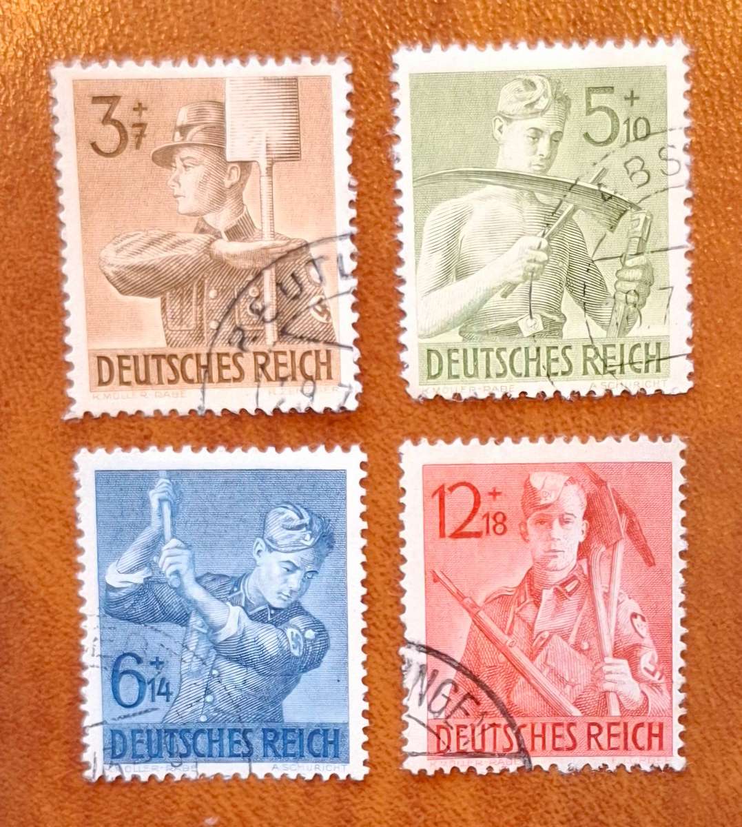 DEUTSCHES REICH, 1943, Reichsarbeitsdienst, complete set, Mi 850-853, VFU