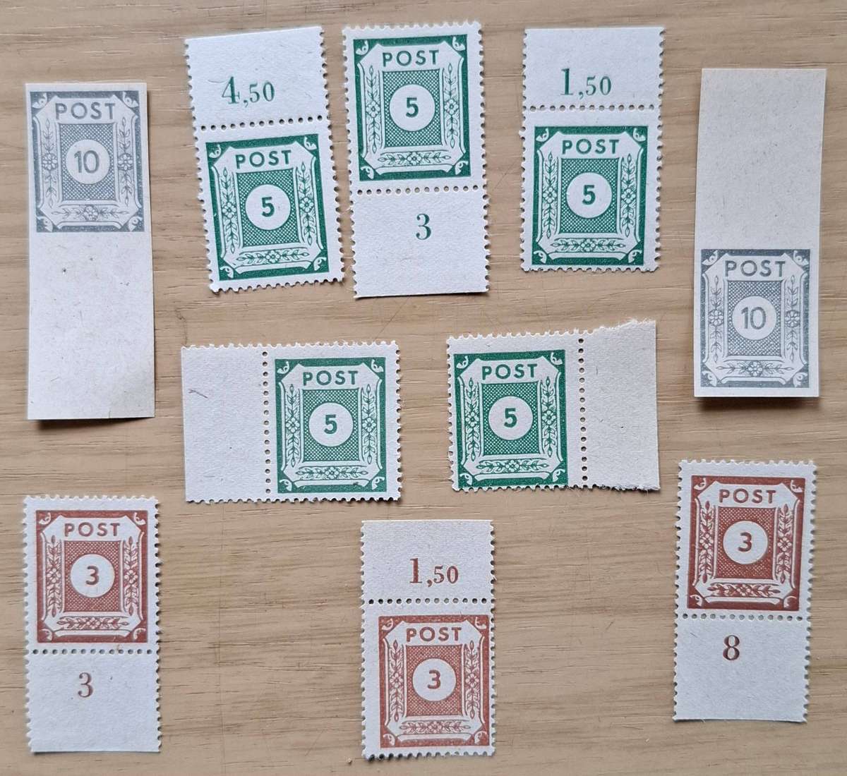 DEUTSCHES REICH, Allied Occupation, Soviet Zone, Sachsen (Ost), 1945, margins, mint