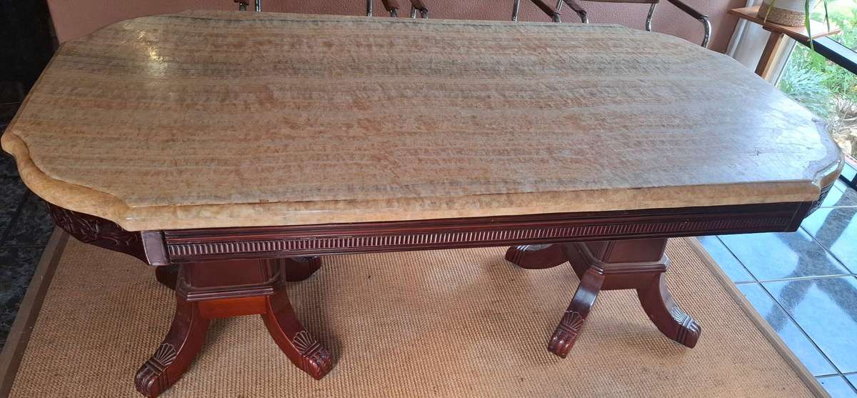 Dinner table, granite table top, timber frame -  PICK UP ONLY (Pretoria East)