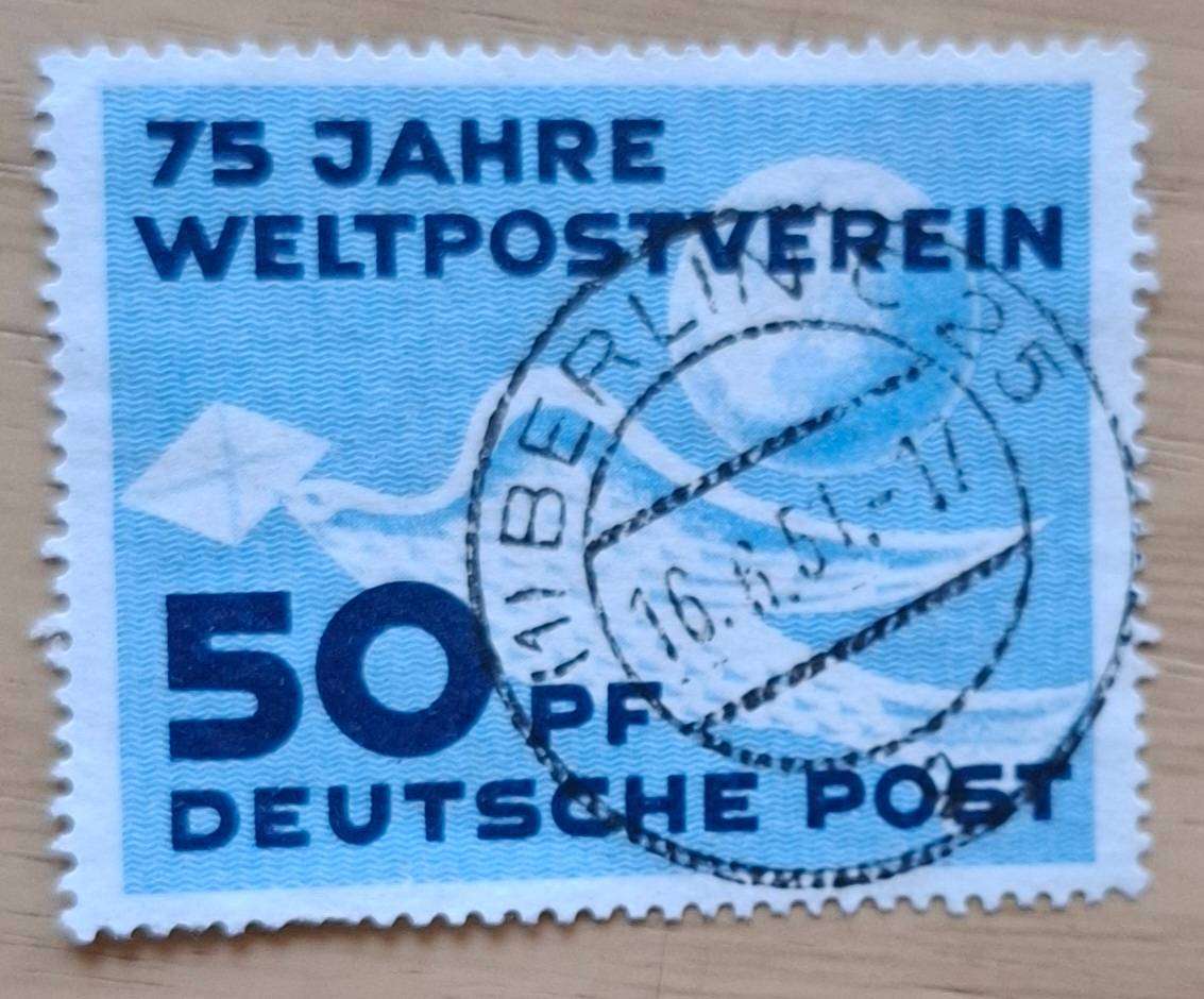 GERMANY Very first stamp issued of the DDR, 1949, Mi 242, superb cancellation, mildly hinged