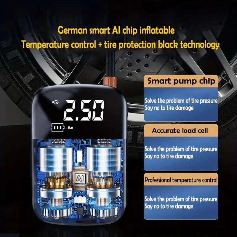 ELECTRICAL CAR AIR PUMP - PORTABLE AND WIRELESS
