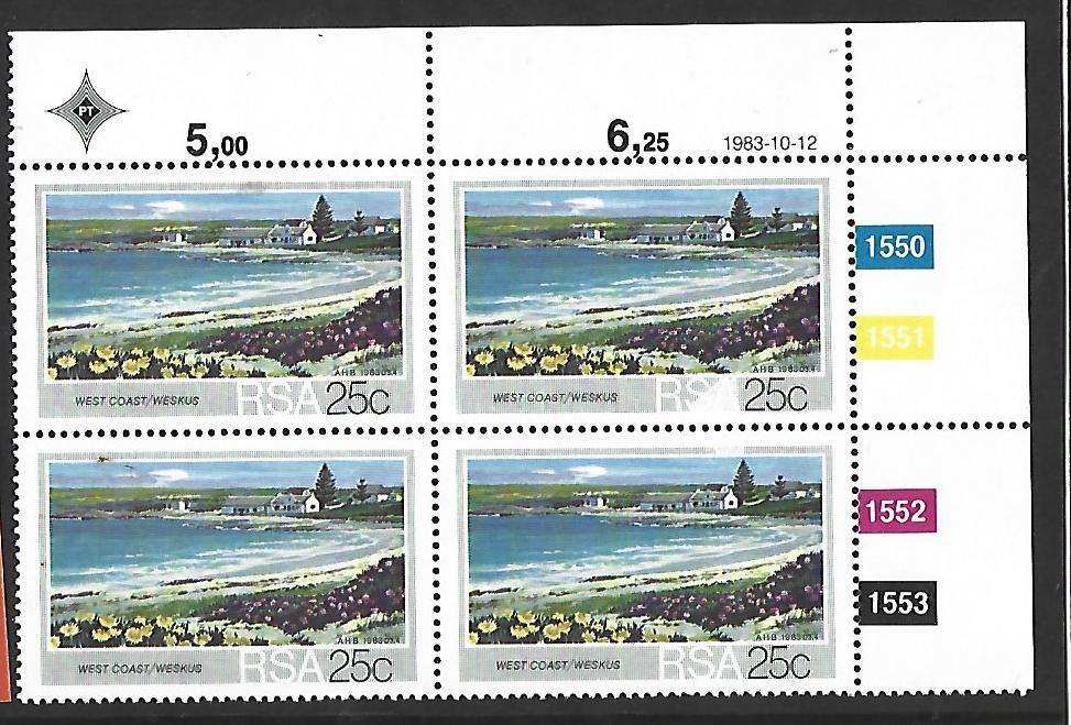 RSA - SACC 555 - SA Beaches - Variety - large white spot through RSA