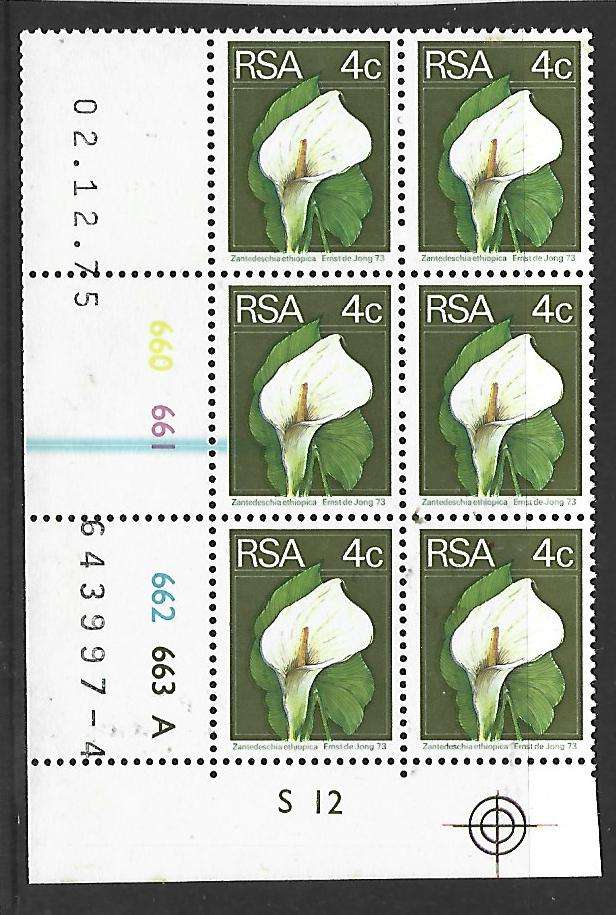 RSA-SACC 362 - block of 6 - variety - large blue offset