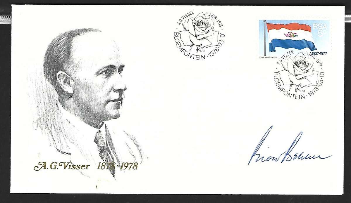 RSA- FDC- Variety- Signed by Afrikaans poet and writer- Pirow Bekker