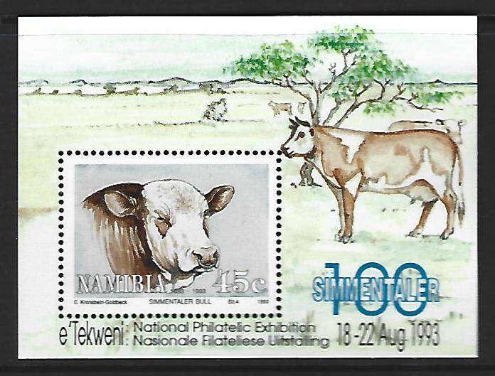 Namibia - SACC 76a - Simmentaler Cattle miniature sheet