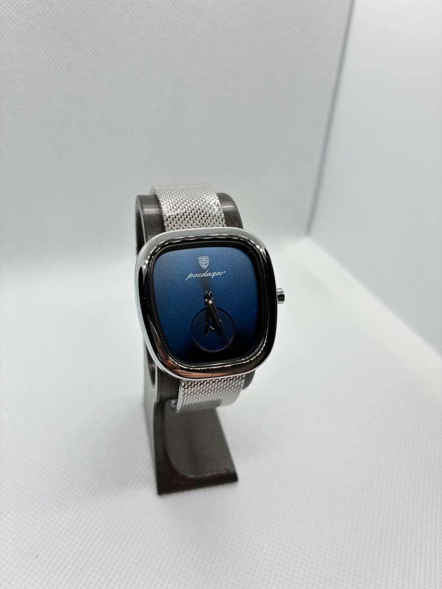 Poedagar 783 Ladies quartz watch - Silver mesh strap with blue face - Elegant gift, SA Stock