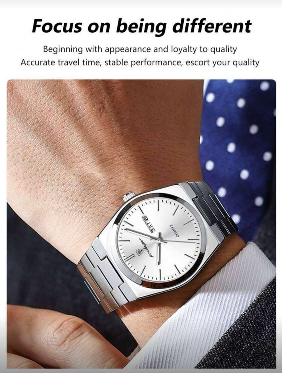 Poedagar 930 Mens Quartz Watch Silver & Silver