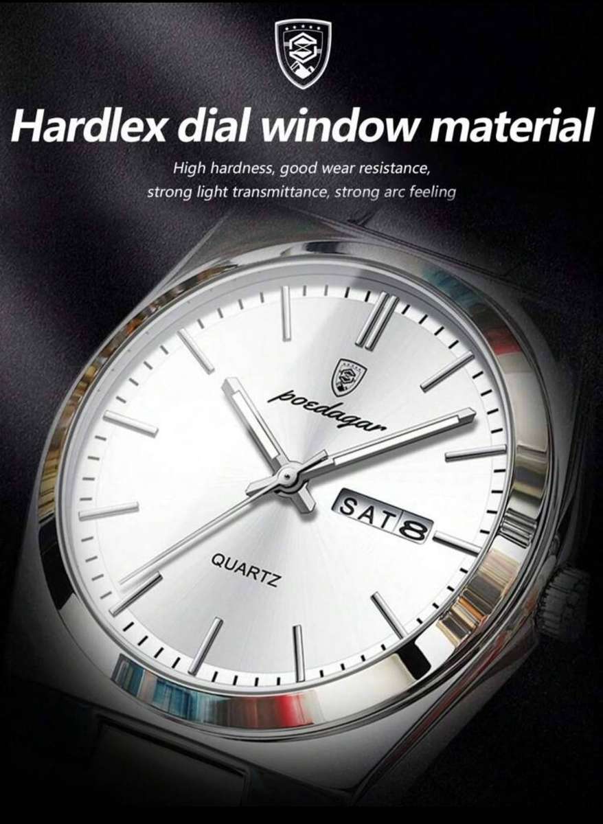 Poedagar 930 Mens Quartz Watch Silver & Silver