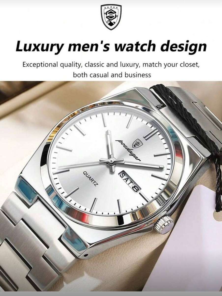 Poedagar 930 Mens Quartz Watch Silver & Silver