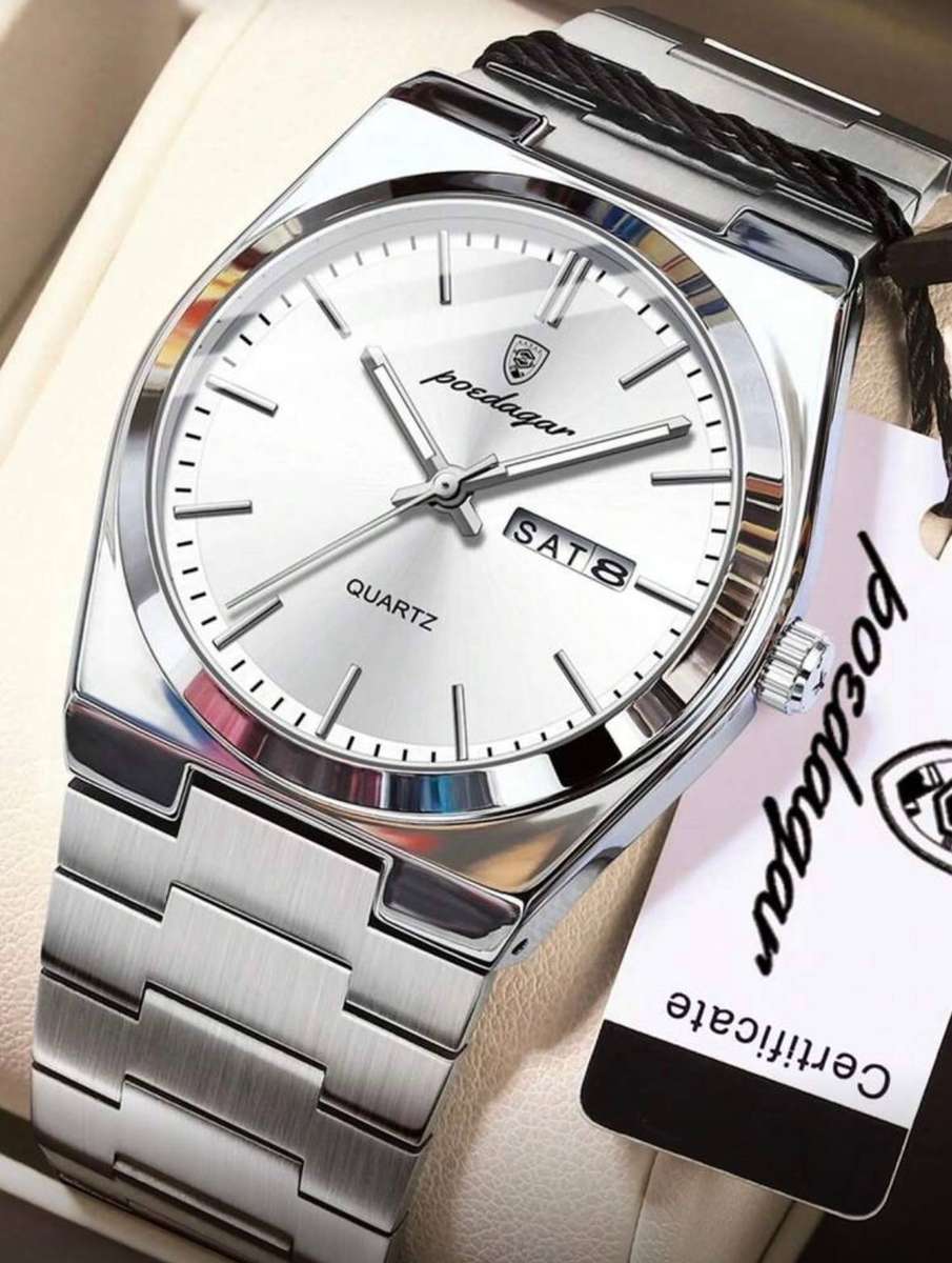 Poedagar 930 Mens Quartz Watch Silver & Silver