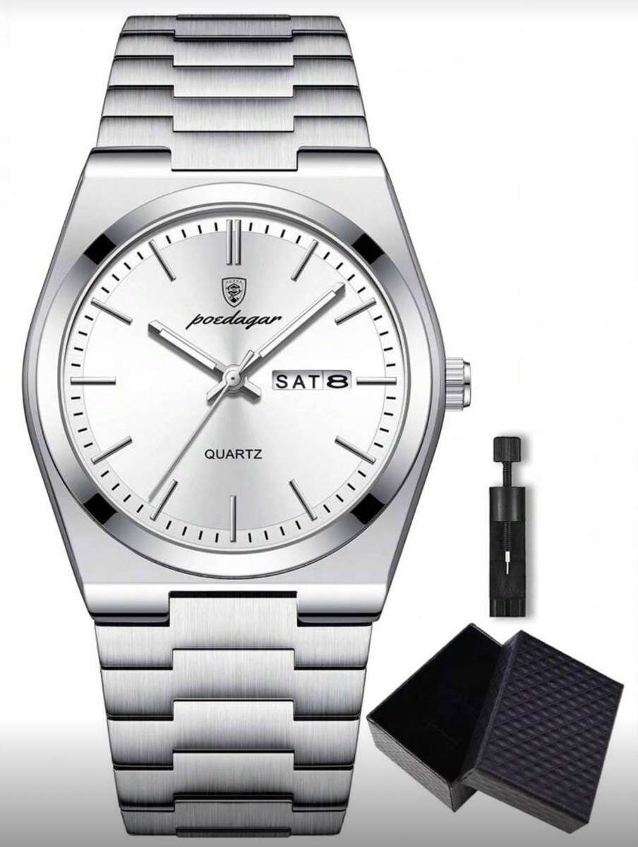 Poedagar 930 Mens Quartz Watch Silver & Silver