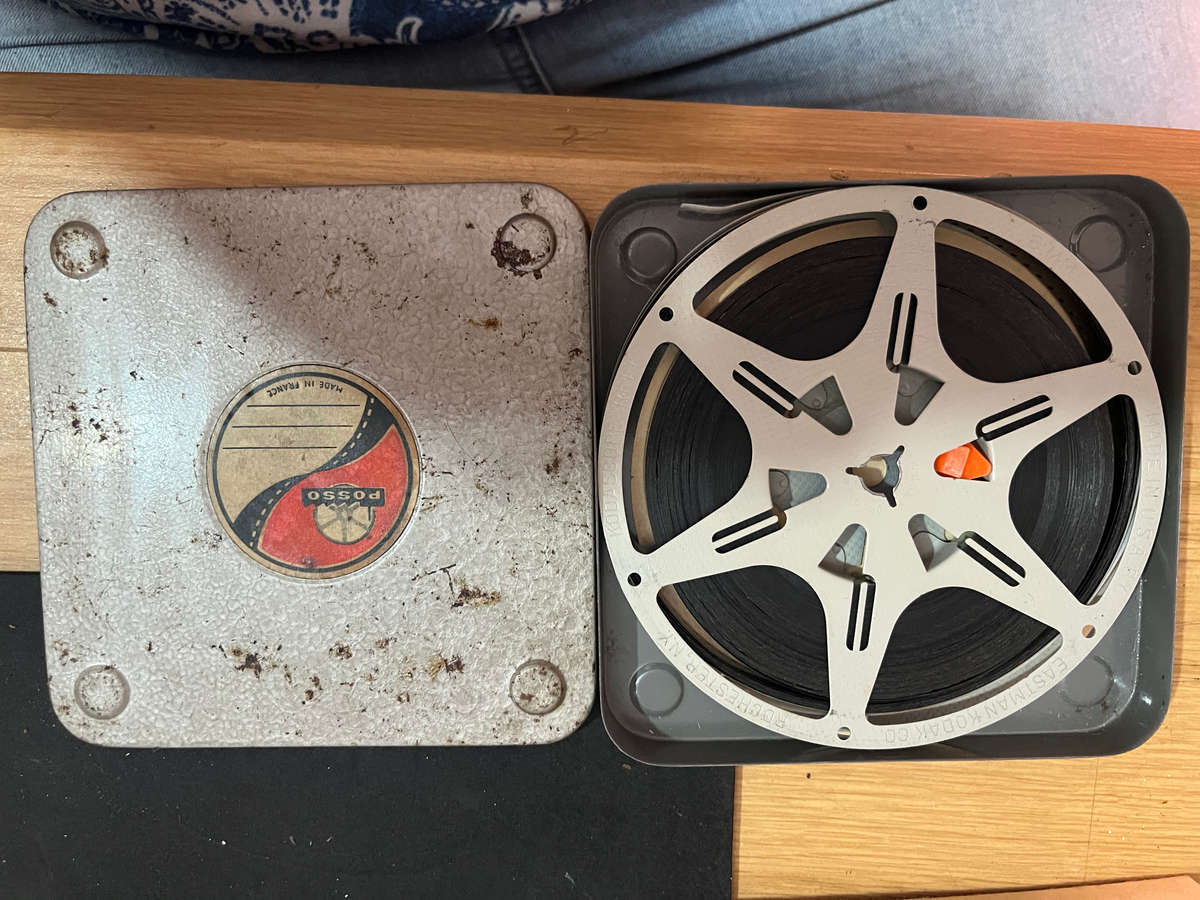 Boite VIntage Ciname Projection Bobines Spools Posso Parris, Boites Cans