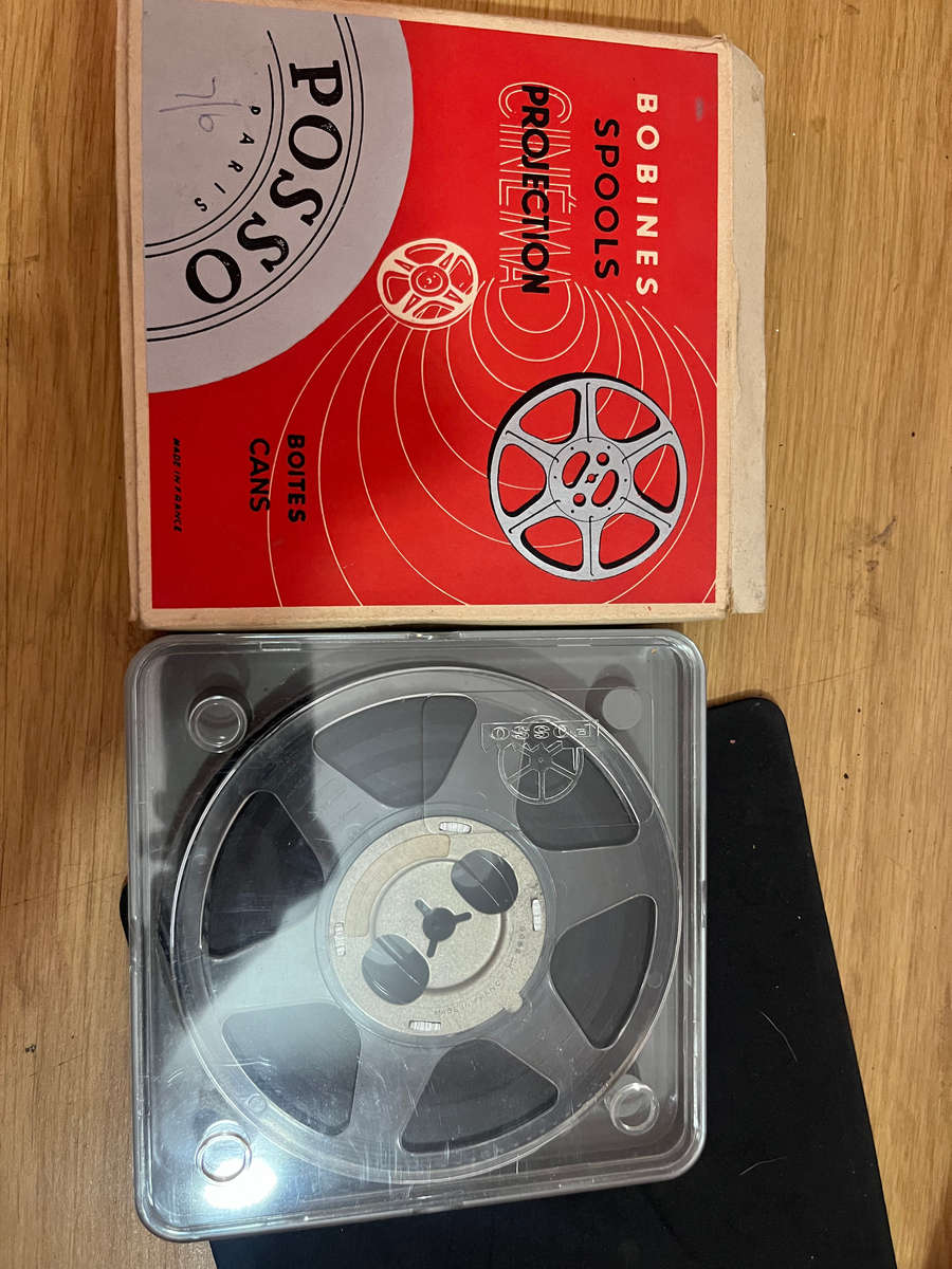 Boite VIntage Ciname Projection Bobines Spools Posso Parris, Boites Cans