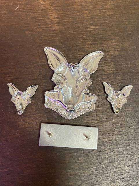 Military Intelligence Beret Badge and Bar and Collar Badges.
