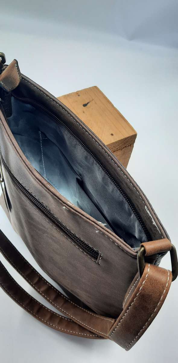 SUPER STYLISH,TRENDY COTTON ROAD SLING BAG IN BROWNS@@ VERY NICE##