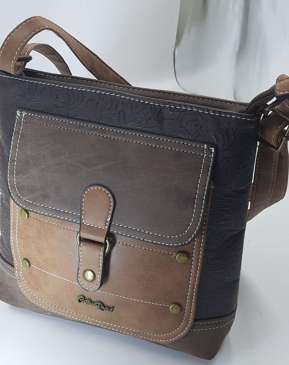 SUPER STYLISH,TRENDY COTTON ROAD SLING BAG IN BROWNS@@ VERY NICE##