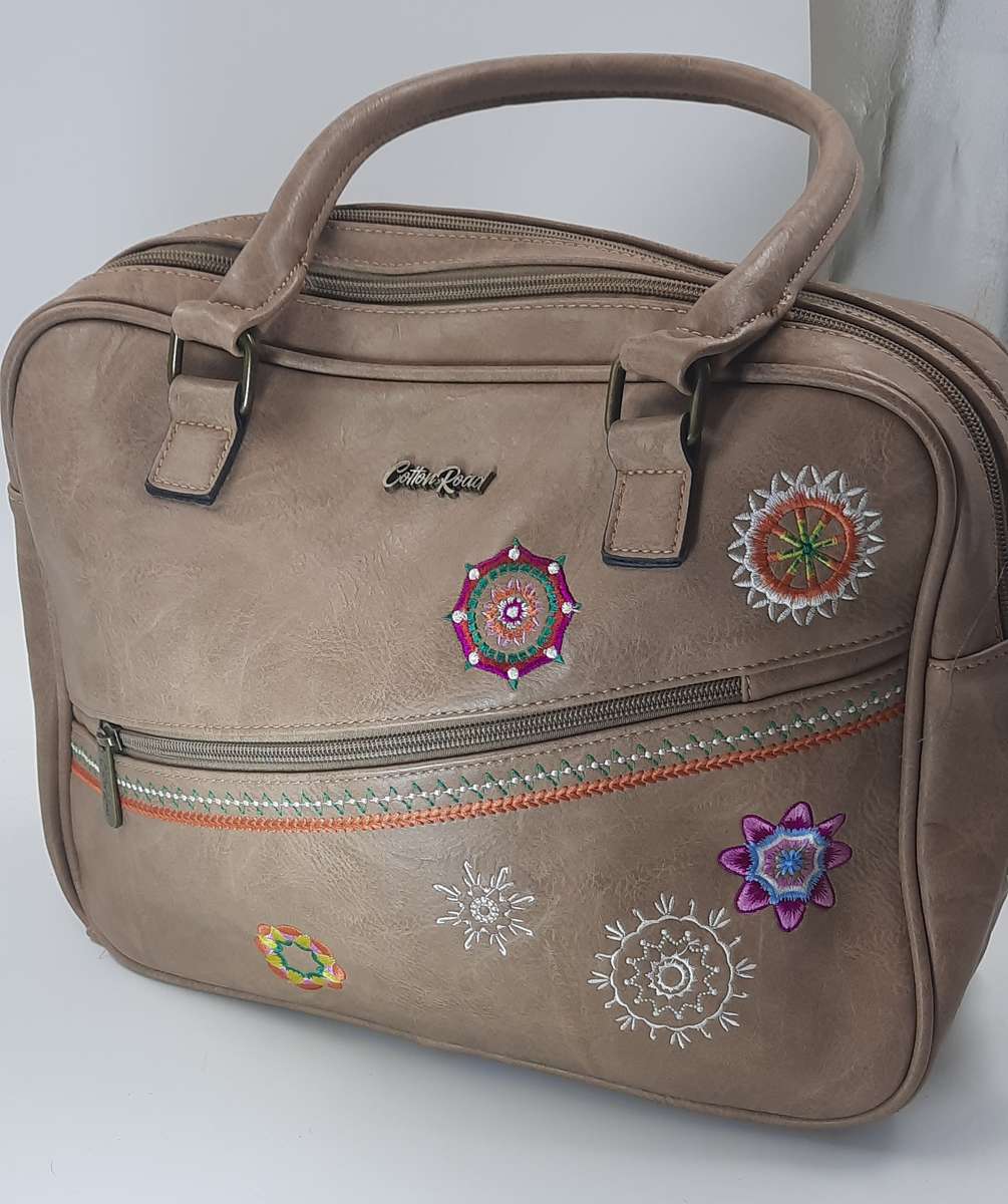 Large Cotton Road Ladies Bag in Beige - Premium Quality