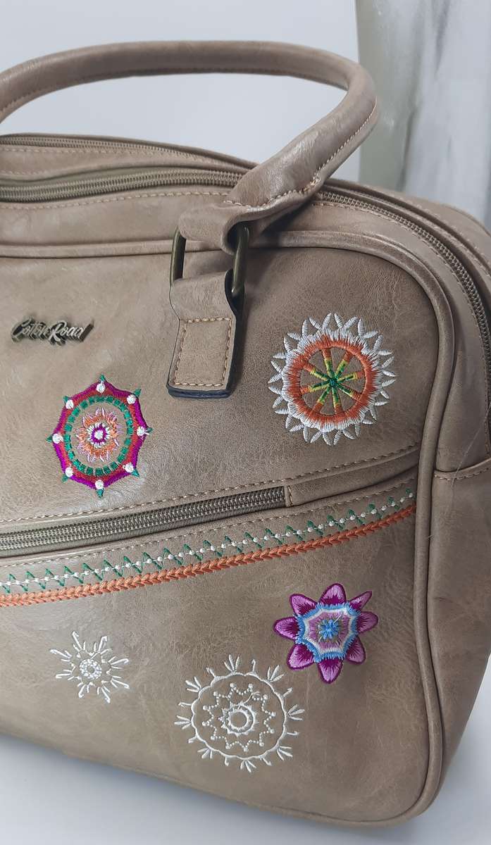 Large Cotton Road Ladies Bag in Beige - Premium Quality