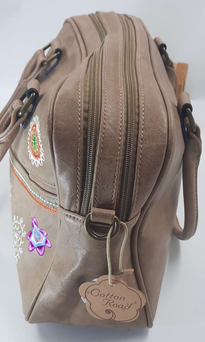 Large Cotton Road Ladies Bag in Beige - Premium Quality