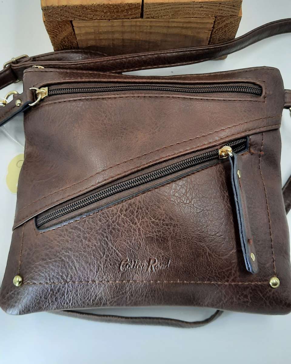 COTTON ROAD SLING BAG## DARK BROWN##NICE##