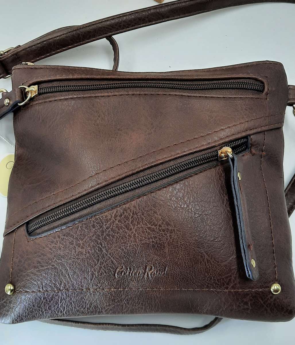 COTTON ROAD SLING BAG## DARK BROWN##NICE##