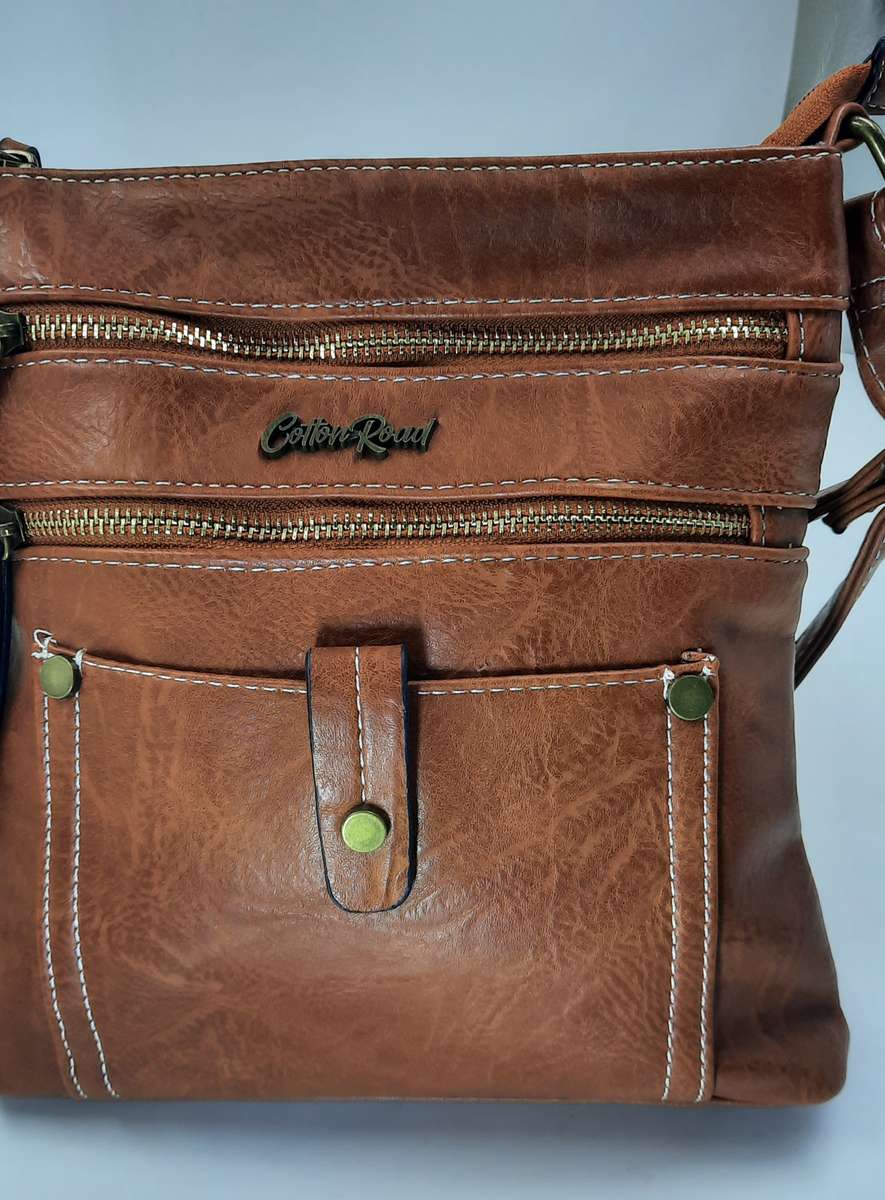 ##COTTON ROAD SLING BAG## SUPER NICE BAG##BROWN/ORANGE