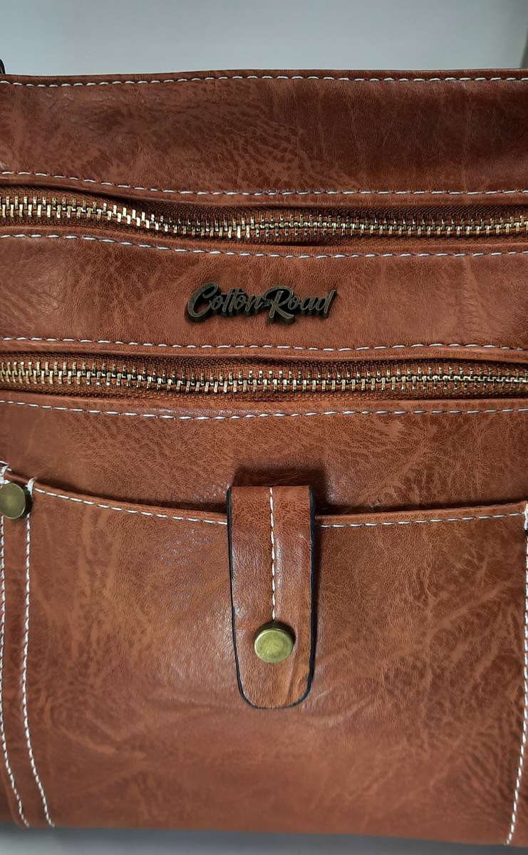 ##COTTON ROAD SLING BAG## SUPER NICE BAG##BROWN/ORANGE