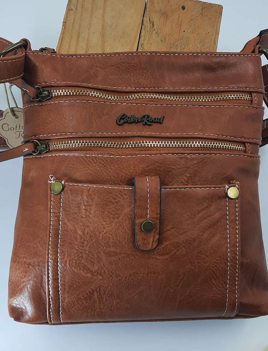 ##COTTON ROAD SLING BAG## SUPER NICE BAG##BROWN/ORANGE
