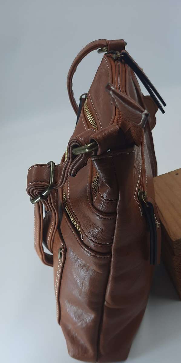 ##COTTON ROAD SLING BAG## SUPER NICE BAG##BROWN/ORANGE