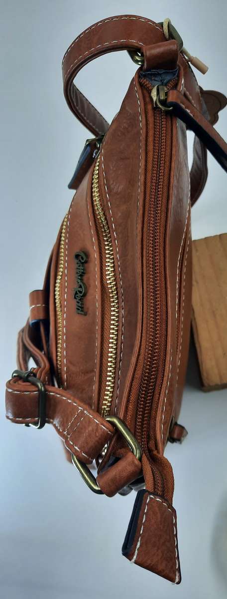 ##COTTON ROAD SLING BAG## SUPER NICE BAG##BROWN/ORANGE