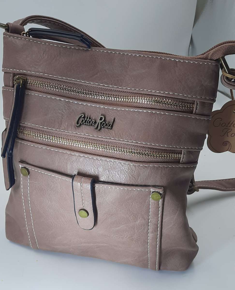 LIGHT PINK COTTON ROAD SLING/SHOULDER BAG