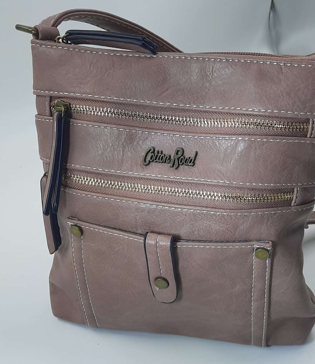 LIGHT PINK COTTON ROAD SLING/SHOULDER BAG