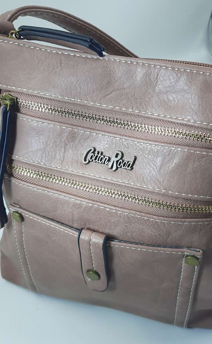 LIGHT PINK COTTON ROAD SLING/SHOULDER BAG