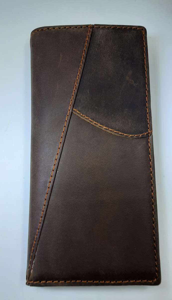 Men's Genuine Leather Cowhide LONG Wallet!Dark brown! VERY NICE PRODUCT!