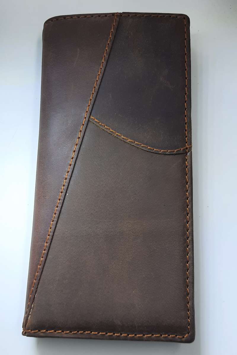 Men's Genuine Leather Cowhide LONG Wallet!Dark brown! VERY NICE PRODUCT!