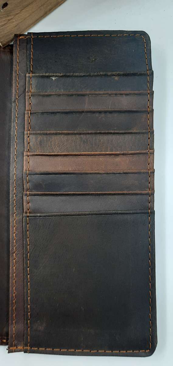 Men's Genuine Leather Cowhide LONG Wallet!Dark brown! VERY NICE PRODUCT!