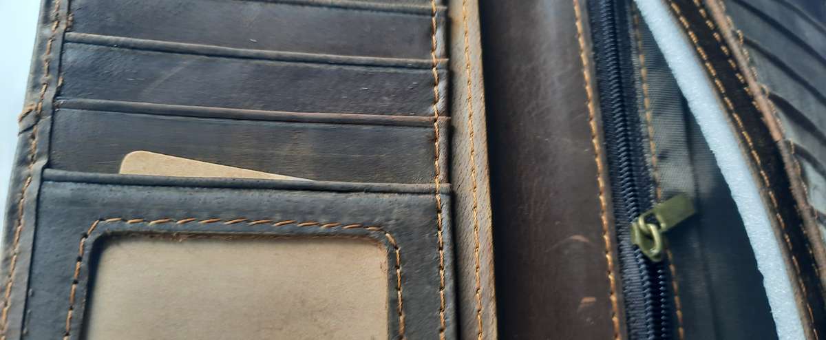 Men's Genuine Leather Cowhide LONG Wallet!Dark brown! VERY NICE PRODUCT!