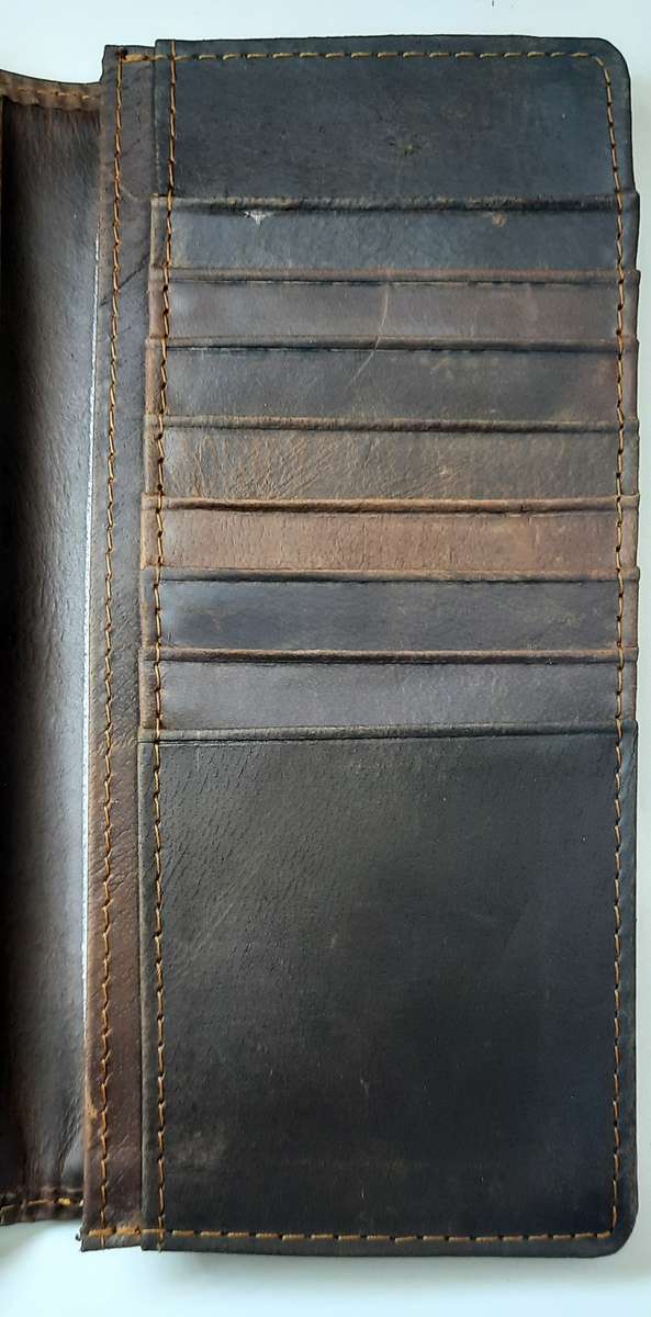 Men's Genuine Leather Cowhide LONG Wallet!Dark brown! VERY NICE PRODUCT!