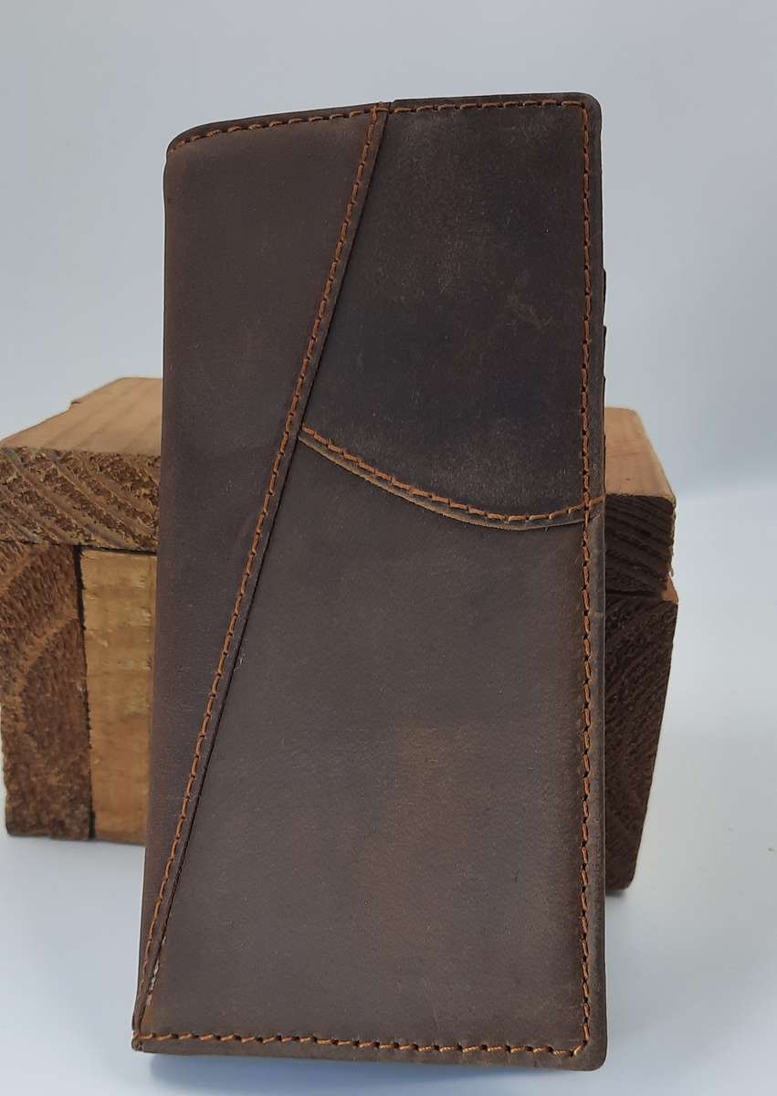 Men's Genuine Leather Cowhide LONG Wallet!Dark brown! VERY NICE PRODUCT!