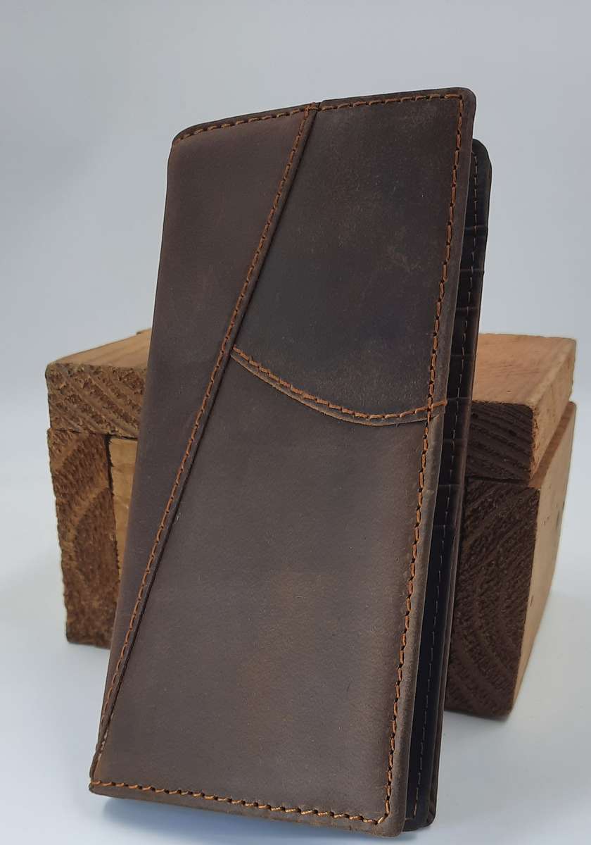 Men's Genuine Leather Cowhide LONG Wallet!Dark brown! VERY NICE PRODUCT!