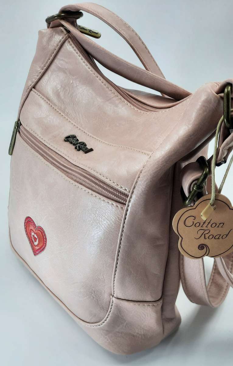 Cotton Road shoulder sling in PINK with heart design! Stunning and sophisticated!